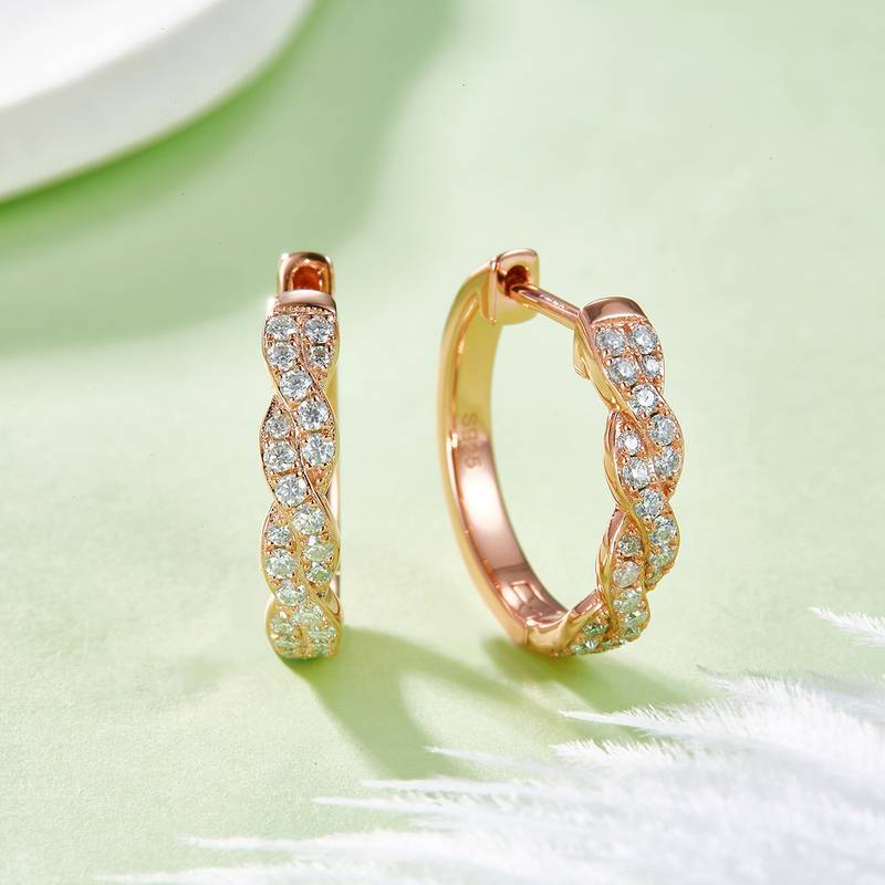 耳环S925银Moissanite厘石D级0.41ct